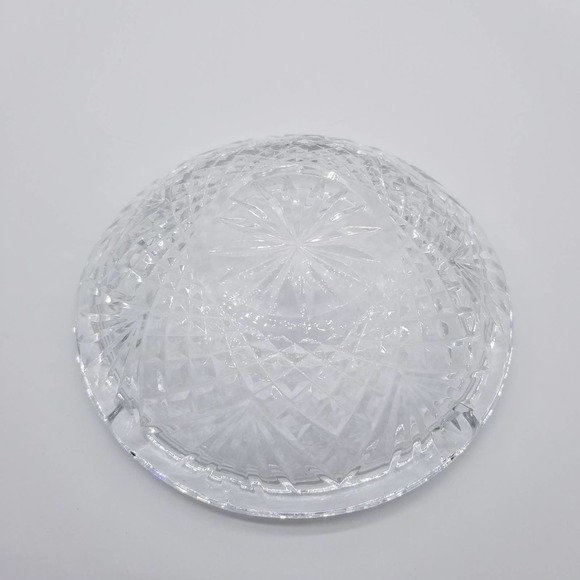 Cut Crystal Ashtray Round Heavy Clear Vintage ash tray - Picture 3 of 8